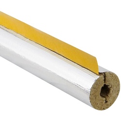 Steinwoll-Rohrschalen alukaschiert für Rohr 15 mm - Dämmschichtdicke 15 mm - geschlitzt - selbstklebend - Länge 1 m - 50% GEG
