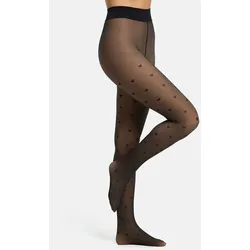 Strumpfhose CAMANO "comfort", Damen, Gr. 40, schwarz hearts, Obermaterial: 50% Polyester, 40% Polyamid, 10% Elasthan, Strumpfhosen, Thermo-Strumpfhosen, Baumwollzwickel, komfortabel, kuschelig