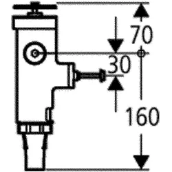 Druckspüler für WC Austausch- armatur,Niederdruck ohne Vorab- sperrung/Durchspülbogen