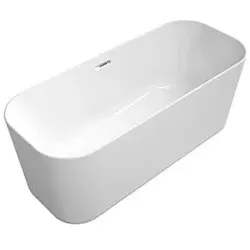 Villeroy & Boch Finion freistehende Badewanne 177FIN7N100V101 170x70cm, Wasserzulauf, Emotion, Design-Ring, weiß, chrom