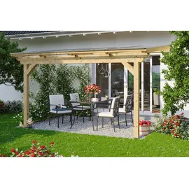 SKANHOLZ Terrassenüberdachung Ancona 434 x 300 cm beige