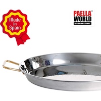 All'Grill Paella-Pfanne aus Edelstahl Ø 70 cm, Pfanne + Kochtopf, Silber