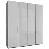 Monaco 197,3 x 216 x 58 cm kieselgrau dekor/glas weiß
