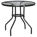 Vallsero Gartentisch,Rund, Schwarz, Metall, Freiform, 80x72x80 cm, Gartenmöbel, Gartentische, Beistelltische outdoor