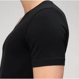 Olymp T-Shirt Casual V-Ausschnitt schwarz S