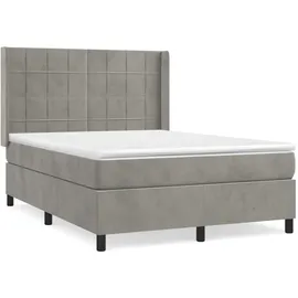 vidaXL Boxspringbett 140 x 200 cm Hellgrau