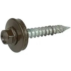 Edelstahlschrauben | Für Montage Tiefsicke auf Holzunterkonstruktion | 6,0 x 40 mm E19 | Sepiabraun