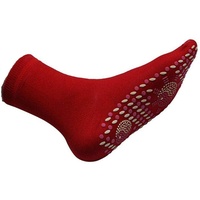 FeiliandaJJ Unisex Massage Socken,Turmalin Magnetische Socken Selbstheizende Socken Rutschfeste Socken, Fußmassagegerät,Entspannt Muskeln, Stimuliert Ihre Füße, Reflexzonen-Punkte (Rot)