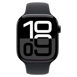 Apple Watch Series 10 GPS + Cellular 42 mm Aluminiumgehäuse diamantschwarz Sportarmband schwarz S/M
