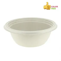 PuntoQPack 600 Stk. Wasserdichte BIO ECO 750cc Faser-Salatschüssel Ref CPF017