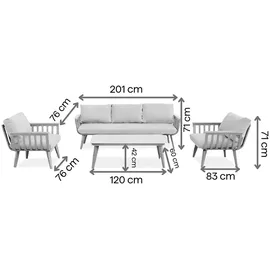 beautysofa NOVA Set 4-tlg. Dunkelgrau