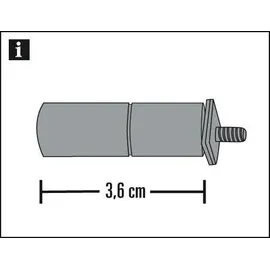 GARDINIA Deckenträger Chicago kurz, 3,6 cm, edelstahl, Ø 20 mm