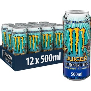 Monster Energy Juiced Aussie Style Lemonade - koffeinhaltiger Energy Drink mit erfrischendem Zitrus Geschmack - in praktischen Einweg Dosen (12 x 500 ml)