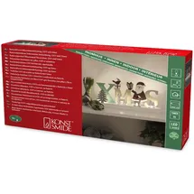 Konstsmide LED Holzsilhouette 'XMAS', bunt, 6H Timer, 4 warm weiße Dioden