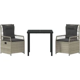 vidaXL Garten Essgruppe 3-tlg. Hellgrau