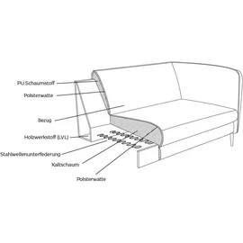 flexlux Ecksofa »Belle Designsofa, L-Form, B/T 268/209 cm« Skandinavisches Design, In hochwertiger Verarbeitung grau