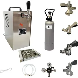 ich-zapfe Komplett Set - Zapfanlage, Bierzapfanlage JET 30 Bierkoffer, Durchlaufkühler 1-leitig Trockenkühler, bis zu 35 Liter/h,
