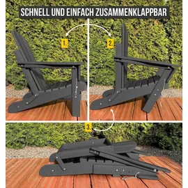ASPERO Gartenstuhl Adirondack 75 x 75 x 83 cm grau