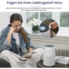 Levoit Luftreiniger Allergiker mit Aromatherapie, HEPA Luftfilter gegen Schimmel, Staub und Tierhaare bis zu 0,3 μm für Schlafzimmer, 7 Watt Energiesparend, 3 Geschwindigkeiten, 25dB, Weiß