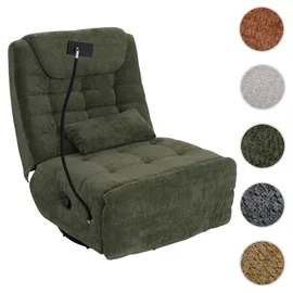 Mendler Relaxsessel HWC-P92 Chenille 82 x 96 x 0 cm Grün drehbar mit Liegeposition