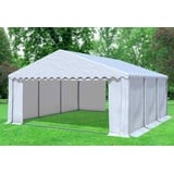 Partyzelt Pavillon 5x6m Weiss PVC inkl.Seitenwände Festzelt wasserdicht Bierzelt