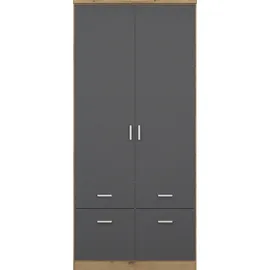 Rauch Bremen 91 x 199 x 58 cm grau/Eiche Artisan Nachbildung