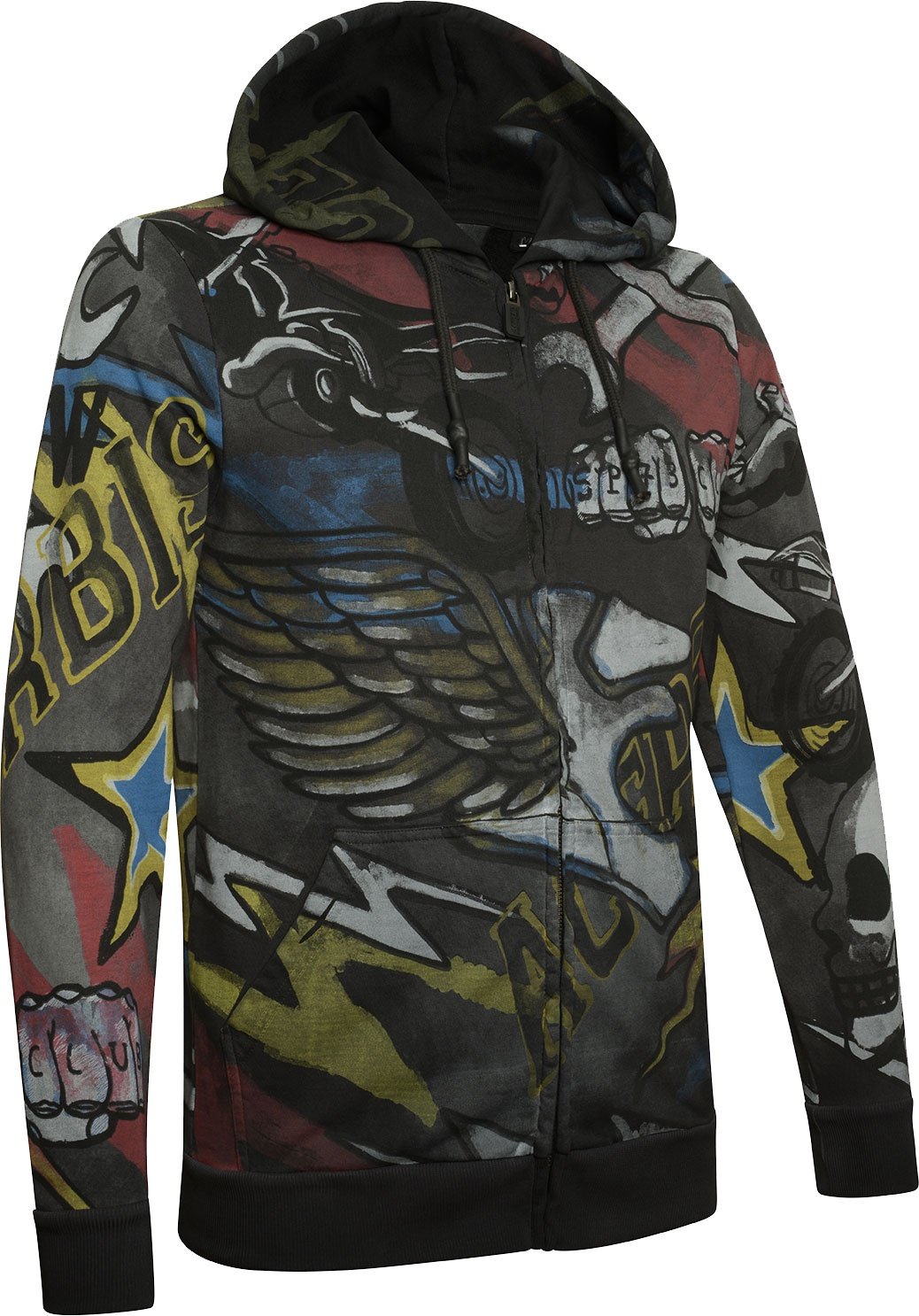 Acerbis SP Club Paint, Kapuzenjacke - Dunkelgrau/Grau/Rot/Gelb/Blau - L