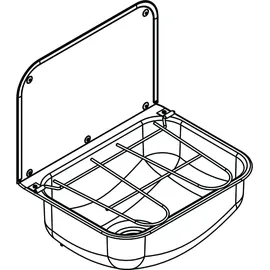KWC Ausgussbecken, SIRIUS, Edelstahl, 436x190x339 mm, Klapprost und Spritzwand,