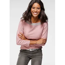 Strickpullover, mit U-Boot Ausschnitt, Gr. 42, rosé, , 87994042-42