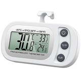 autolock Kühlschrankthermometer Kühlschrank Thermometer Digitales Gefrierschrank Thermometer, Innenthermometer mit Magnetisch für Zuhause Restaurants weiß