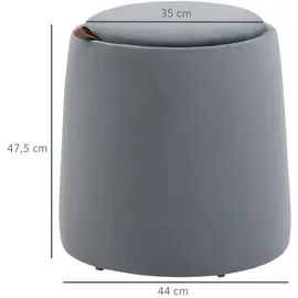 Homcom Aufbewahrungs-Ottomane Polyester, Kautschukholz