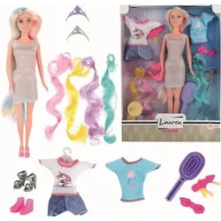 TOI TOYS 04117A LAUREN Teenagerpuppe mit Haarverlängerung