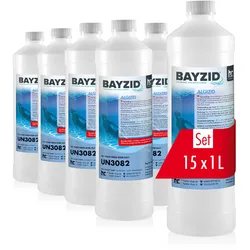 15 x 1 L BAYZID® Algizid Algenverhütung für Pools