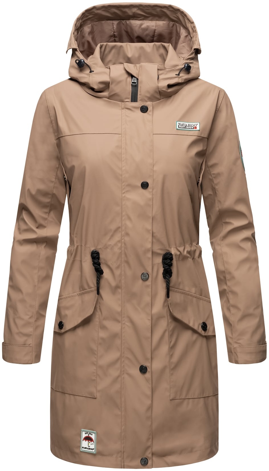 NAVAHOO Damen Outdoorjacke modischer Outdoor Regenmantel Deike