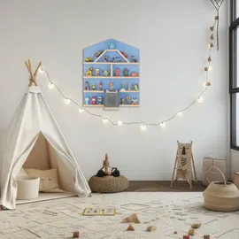 Tectake tectake® Wandregal, für bis zu 50 Tonies, abgerundete Ecken, 50 x 15,5 x 60 cm, unsichtbare Aufhängung