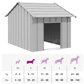 vidaXL Hundehütte mit Dach 85x107x81 cm Verzinkter Stahl