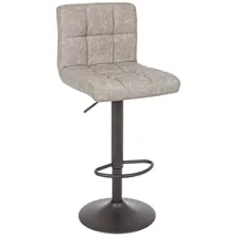 BIZZOTTO Barhocker Greyson 2er-Set aus Kunstleder, klassisch höhenverstellbar, hellgrau, gepolstert
