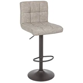 BIZZOTTO Barhocker Greyson 2er-Set aus Kunstleder, klassisch höhenverstellbar, hellgrau, gepolstert