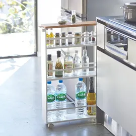 Yamazaki Nischenwagen, weiß Metall, 13x80.5x47.5 cm, Esszimmer, Servierwagen