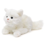 Uni-Toys - Katze weiß, liegend - 20 cm (Länge) - Plüsch-Kätzchen - Plüschtier, Kuscheltier