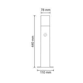 Polux Außenleuchte Kunststoff, Metall 44,0 cm inkl. Bewegungsmelder grau