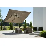 Schneider Schirme Monaco, granitgrau, quadratisch, ca. B300/T300 cm, Hellgrau