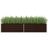 vidaXL Garten-Hochbeet verzinkter Stahl rechteckig 240 x 80 x 45 cm Braun 