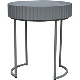 [en.casa] Beistelltisch, Rill 46xØ40 cm Grau