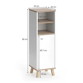 Vicco Senyo Midischrank 30 x 95 x 32 cm Weiß