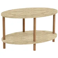 [en.casa] Couchtisch Højreby Sofatisch mit 1 Ablage oval Wohnzimmer
