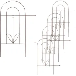 Relaxdays Beetzaun Metall, 5 Zaunelemente mit Verzierungen, HxB: 80x244,5 cm, Garten Beeteinfassung zum Stecken, bronze