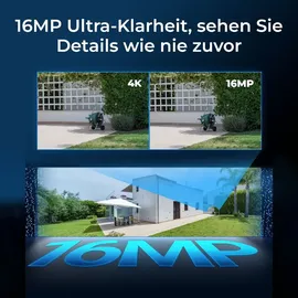 Reolink Überwachungskamera PoE 16MP UHD, Dual-Objektiv,Farb-Nachtsicht,Person/Fahrzeug/Tier-Erkennung,180°Panorama, Außenbereich - Weiß
