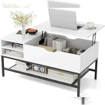 Costway Couchtisch Weiß Holz 56,5 x 49,5 x 16 cm