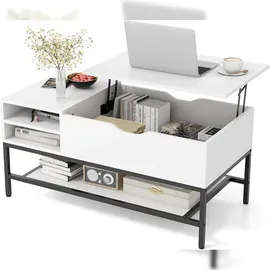 Costway Couchtisch Weiß Holz 56,5 x 49,5 x 16 cm